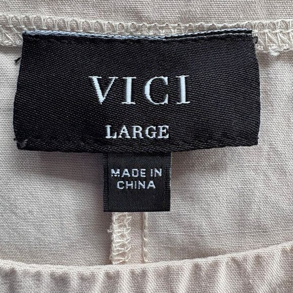 Vivi Cream Scoop Neck Linen Blend Boxy Crop Top size L - Picture 7 of 7